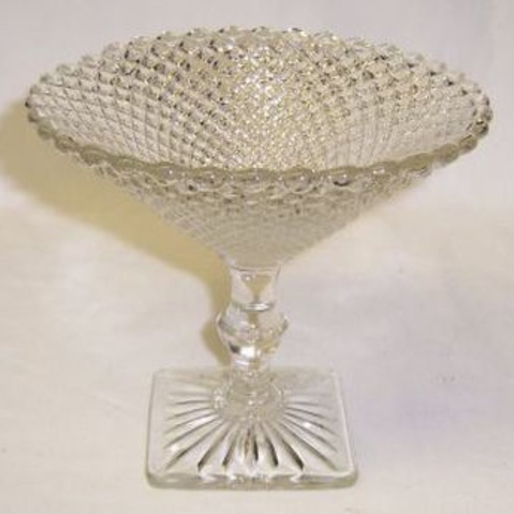 Hocking Depression Glass Crystal Clear MISS AMERICA 5 1/4 Inch Mint Comport